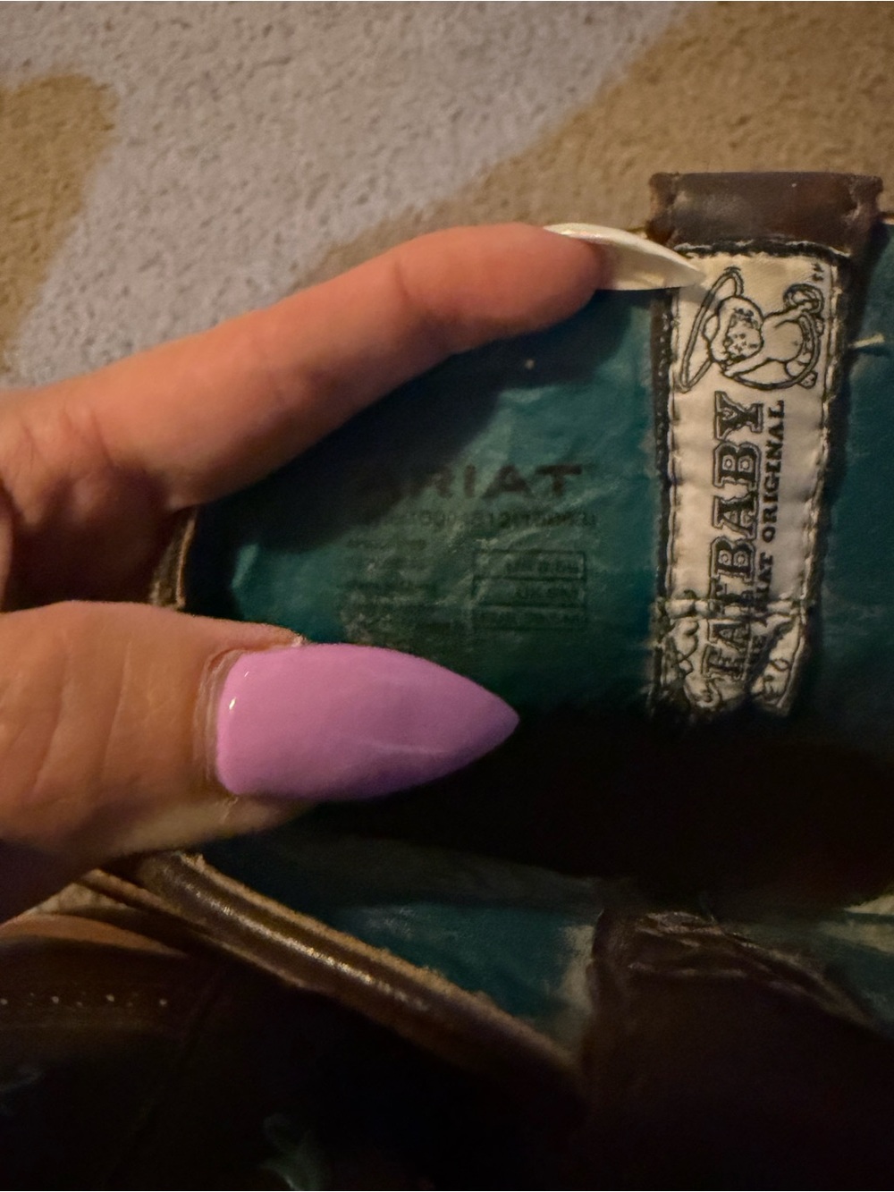 Ariat Dark Brown Western Boots with Turquoise & Gold Embroidery - Picture 2 of 4